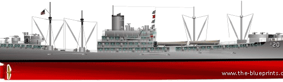 Корабль USS AD-20 Hamul [DestroyerTender] - чертежи, габариты, рисунки